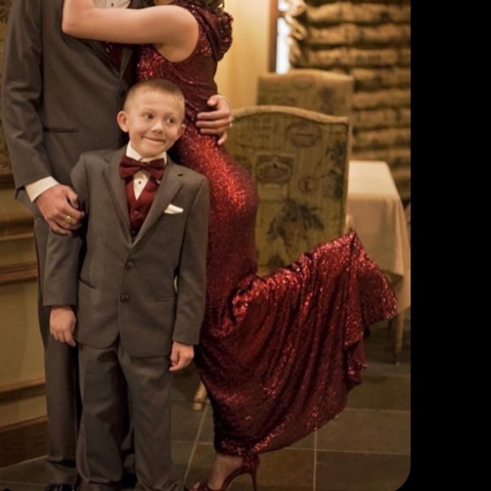 Badgley Mischka Sequined Evening Gown